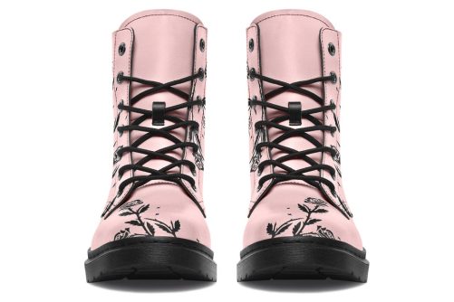 Rose Black Widow Boots   Vegan Leather Doc Style Boots with Durable Stitched on Soles 2