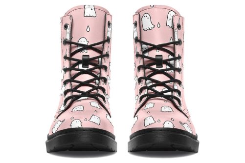 Rose Ghost Party Boots   Vegan Leather Doc Style Boots with Durable Stitched on Soles 1