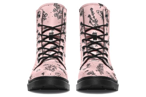 Rose Nightshade Boots   Vegan Leather Doc Style Boots with Durable Stitched on Soles 1