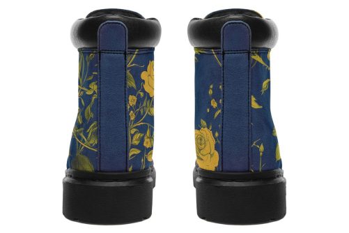 Royal Rose Romance Classic Boots   High Quality Micro Suede Weatherproof Vegan Shoes with Stitched on Soles 1