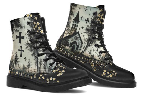 Sanctuary of Souls Boots   Vegan Leather Doc Style Boots with Durable Stitched on Soles 1