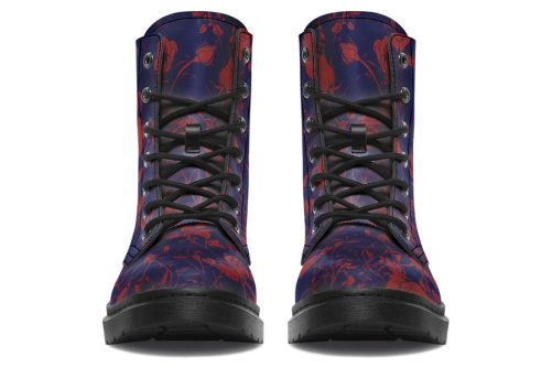 Scarlet Rose Romance Boots   Vegan Leather Doc Style Boots with Durable Stitched on Soles 2