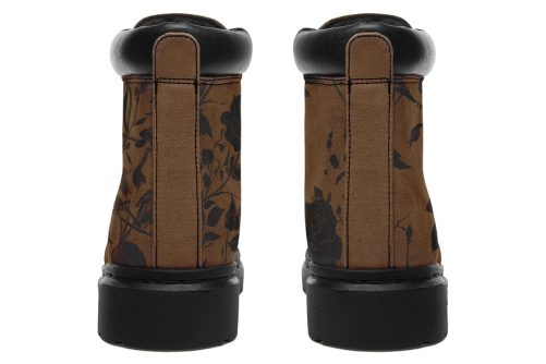 Sepia Rose Romance Classic Boots   High Quality Micro Suede Weatherproof Vegan Shoes with Stitched on Soles 1