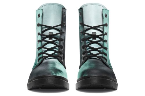 Smoke Emerald Boots   Vegan Leather Doc Style Boots with Durable Stitched on Soles 1