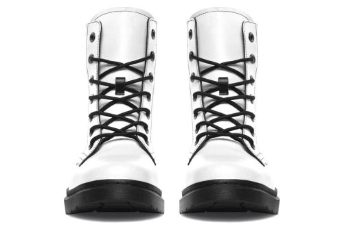 Snow White Boots   Vegan Leather Doc Style Boots with Durable Stitched on Soles 2