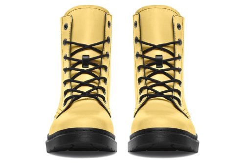 Soft Gold Boots   Vegan Leather Doc Style Boots with Durable Stitched on Soles 2