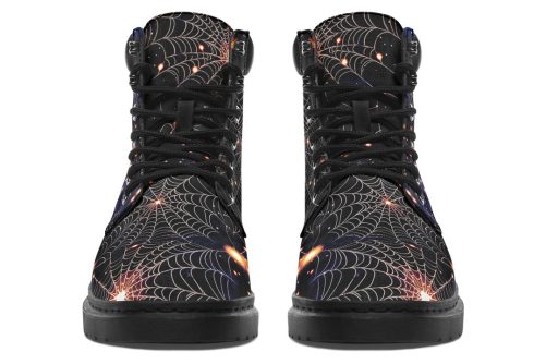 Spiderweb Classic Boots   High Quality Micro Suede Weatherproof Vegan Shoes with Stitched on Soles