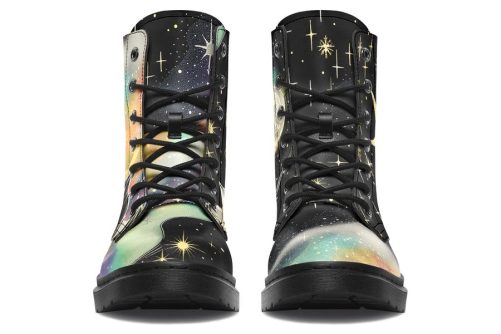 Starlit Wanderer Boots   Vegan Leather Doc Style Boots with Durable Stitched on Soles 2