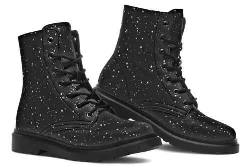 Starry Night Boots   Vegan Leather Doc Style Boots with Durable Stitched on Soles 1