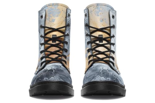 Storm Marble Boots   Vegan Leather Doc Style Boots with Durable Stitched on Soles 1