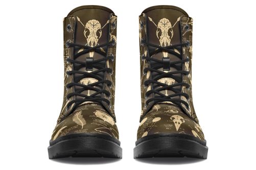 Tan Raven Study Boots   Vegan Leather Doc Style Boots with Durable Stitched on Soles 1