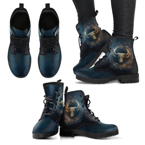Taurus the Bull Zodiac Vegan Leather Boots 1