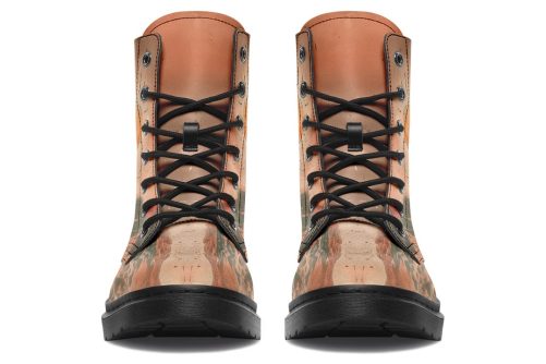 Terracotta Glow Boots   Vegan Leather Doc Style Boots with Durable Stitched on Soles 1