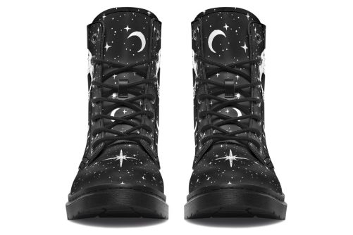 The Star Tarot Boots   Vegan Leather Doc Style Boots with Durable Stitched on Soles 1