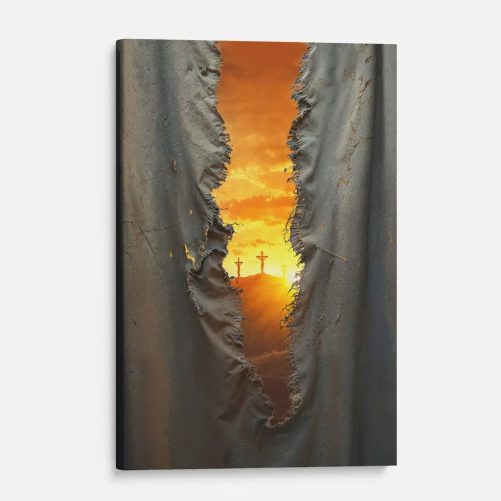 The Veil Was Torn at Jesus' Crucifixion   Christian Wall Art Canvas