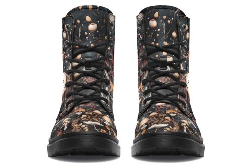 Toadstool Harvest Boots   Vegan Leather Doc Style Boots with Durable Stitched on Soles 1