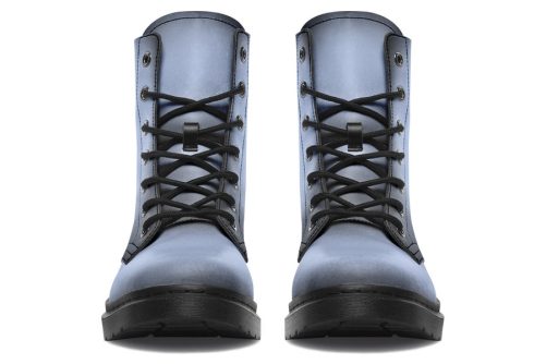 Twilight Blue Boots   Vegan Leather Doc Style Boots with Durable Stitched on Soles 2