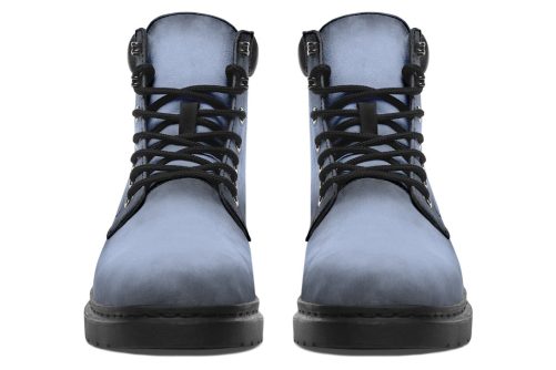 Twilight Blue Classic Boots   High Quality Micro Suede Weatherproof Vegan Shoes with Stitched on Soles