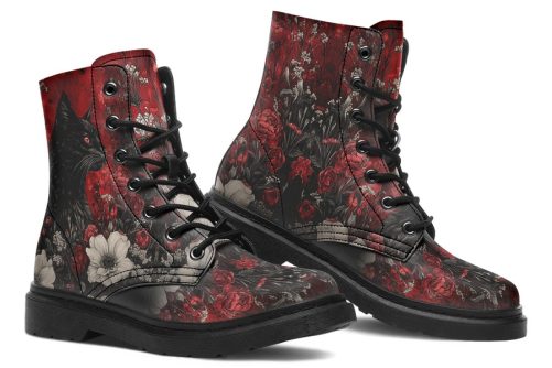 Twilight Cat Boots   Vegan Leather Doc Style Boots with Durable Stitched on Soles 1