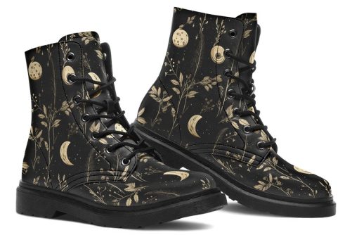 Twilight Garden Boots   Vegan Leather Doc Style Boots with Durable Stitched on Soles 1