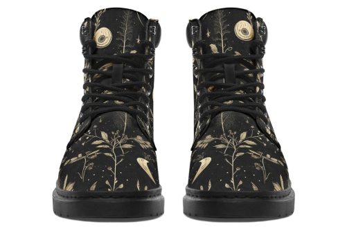 Twilight Garden Classic Boots   High Quality Micro Suede Weatherproof Vegan Shoes with Stitched on Soles