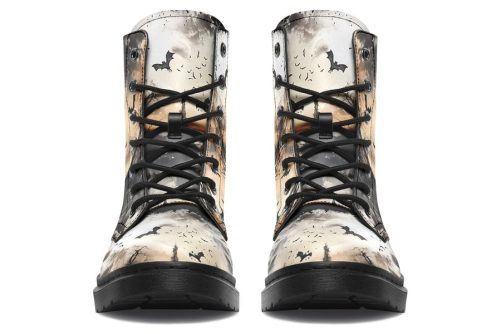 Vampire Mansion Boots   Vegan Leather Doc Style Boots with Durable Stitched on Soles 2