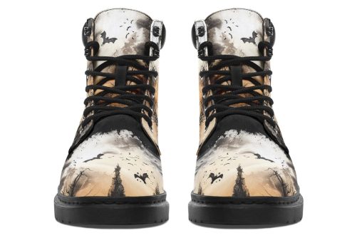 Vampire Mansion Classic Boots   High Quality Micro Suede Weatherproof Vegan Shoes with Stitched on Soles
