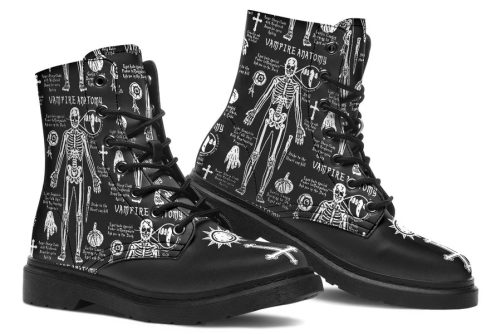 Vampire Study Boots   Vegan Leather Doc Style Boots with Durable Stitched on Soles 1