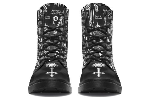 Vampire Study Boots   Vegan Leather Doc Style Boots with Durable Stitched on Soles 2