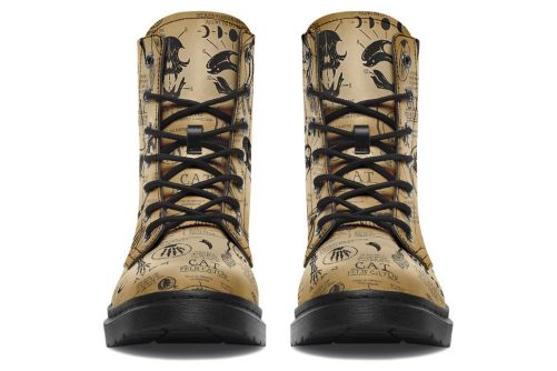 Velum Cat Study Boots   Vegan Leather Doc Style Boots with Durable Stitched on Soles 1