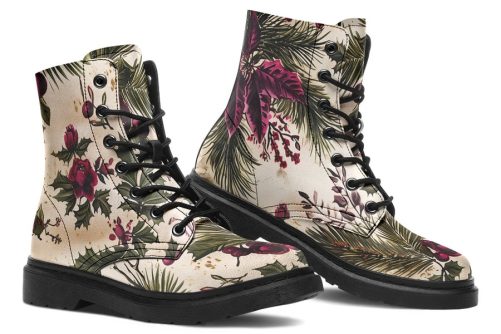 Velvet Pine Boots   Vegan Leather Doc Style Boots with Durable Stitched on Soles 1