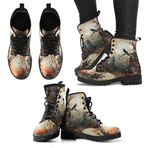 Victorian Gothic Garden Women's Vegan Leather Boots 1