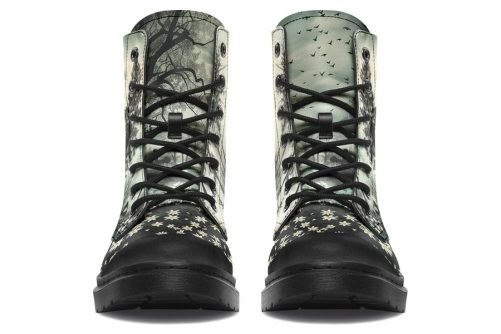Whispers in the Fog Boots   Vegan Leather Doc Style Boots with Durable Stitched on Soles 2