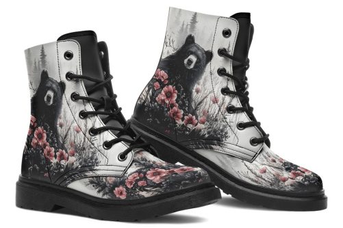 Wildflower Bear Boots   Vegan Leather Doc Style Boots with Durable Stitched on Soles 1