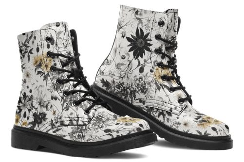 Wildflower Boots   Vegan Leather Doc Style Boots with Durable Stitched on Soles 1