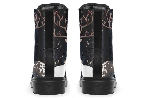 Yule Antlers Boots   Vegan Leather Doc Style Boots with Durable Stitched on Soles 2