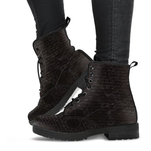 Alice in Wonderland #9 Women's Vegan Leather Combat Boots 1