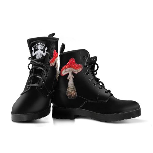 Amanita Mushroom Love Combat Boots 1