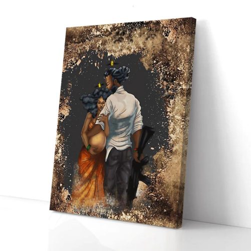 Black Couple Canvas Pregnant 1