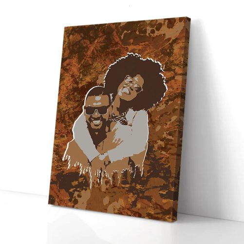 Black Couple Canvas Wall Art 1