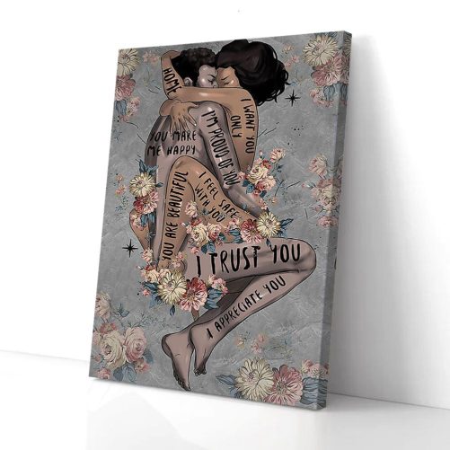 Black Couple Canvas You Make Me Happy I Trust You 1
