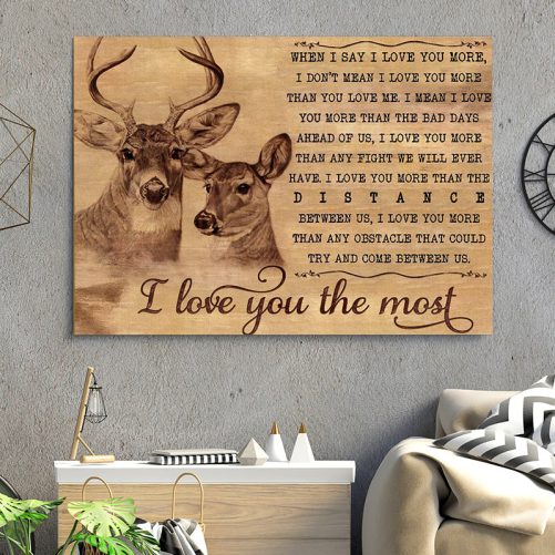 Buck & Doe Couple Canvas I Love You The Most 1