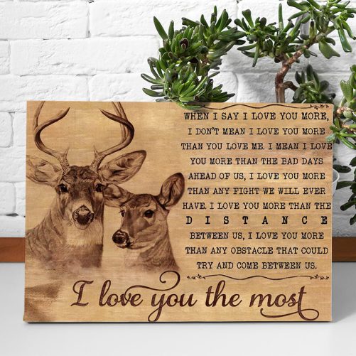 Buck & Doe Couple Canvas I Love You The Most 2