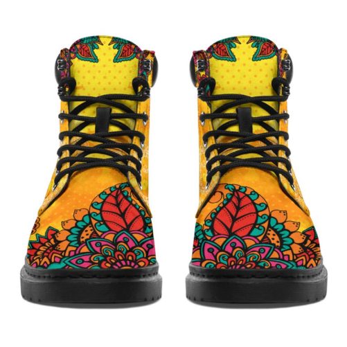 Bulldog Mandala Vegan Boots, All Season Boots For Womens, Mens, Personalized Boots, Customized Boots 1