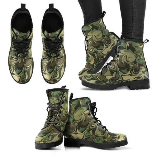 Camo Your Feet Women's Vegan Leather Combat Boots 1