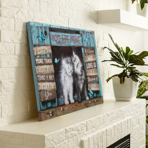 Cat Couple Canvas You Are Mine I Love You (3)
