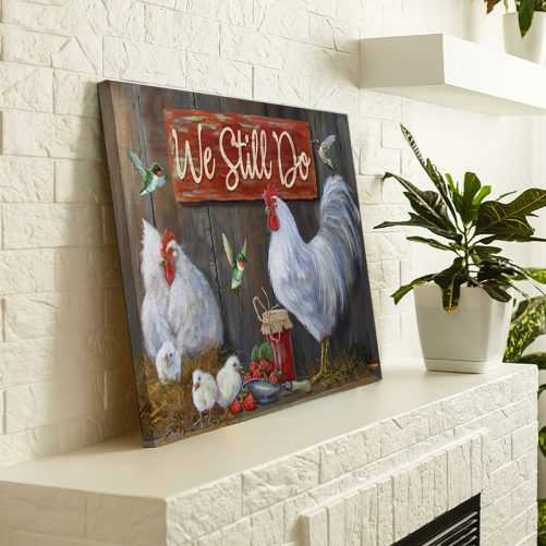 Chicken Couple Canvas We Still Do (3)
