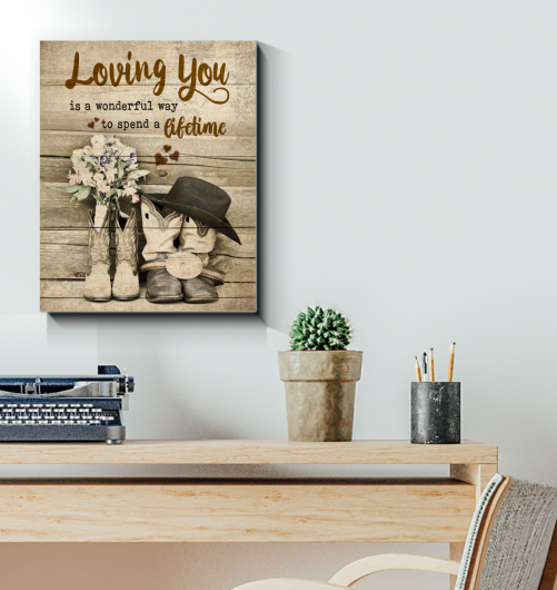 Couple Canvas Loving You Is Wonderfull Way To Spent A Lifetime 2