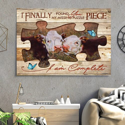 Cow Couple Canvas I Finally Found You My Missing Puzzle Piece (2)