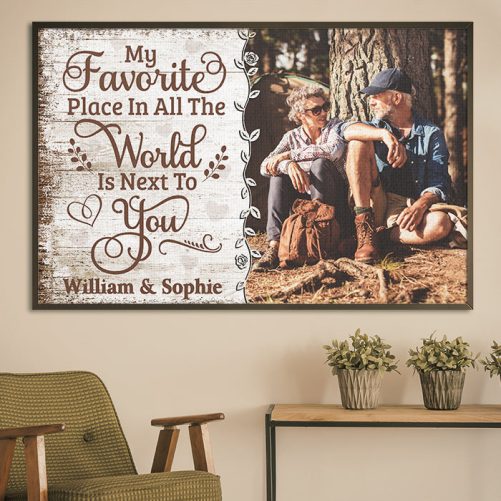Custom Couple Canvas My Favorite Place In The World Is Next To You (1)